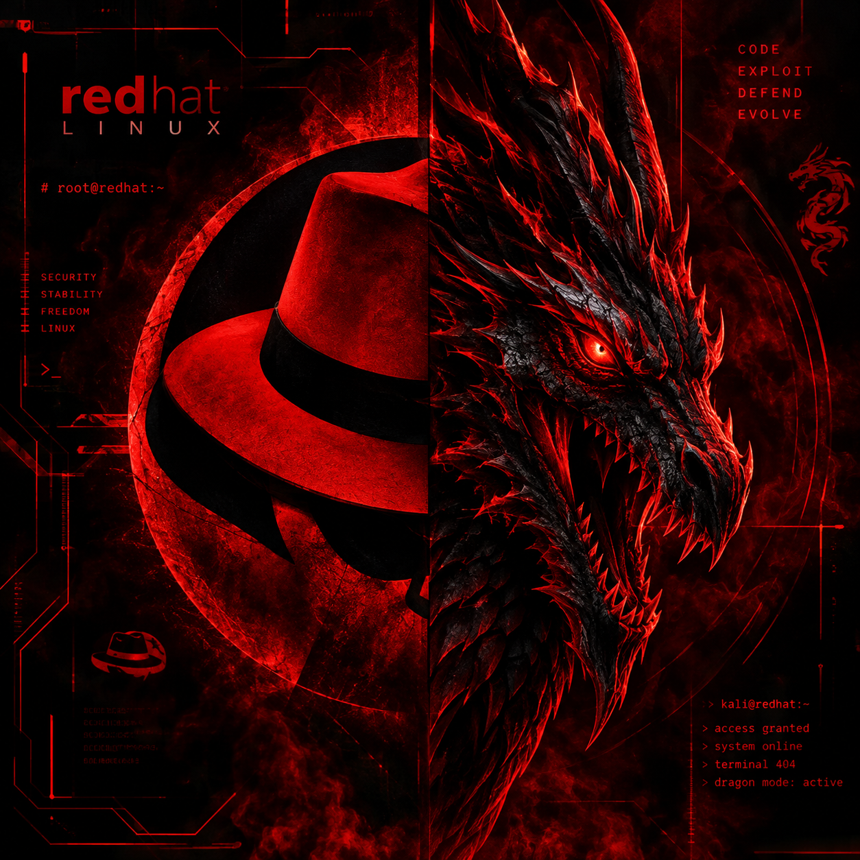 Red Hat Linux e Dragão
